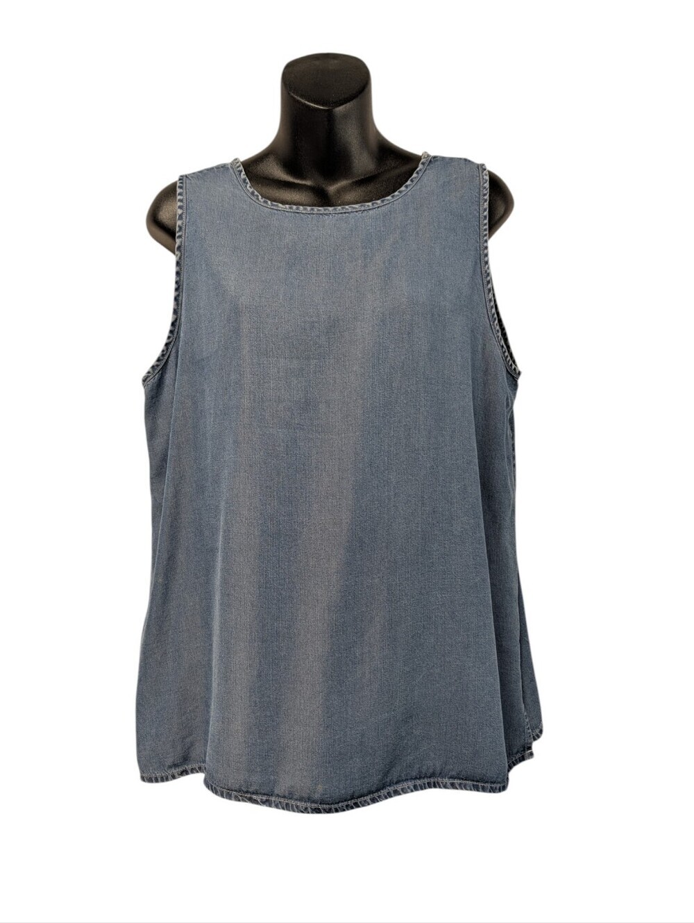 FENNA  Light Blue Denim Sleeveless Tank Top Blouse Size 48 Relaxed Fit Casual